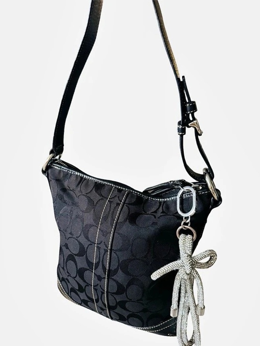 Coach Signature Soho Hobo Shoulder Bag Black